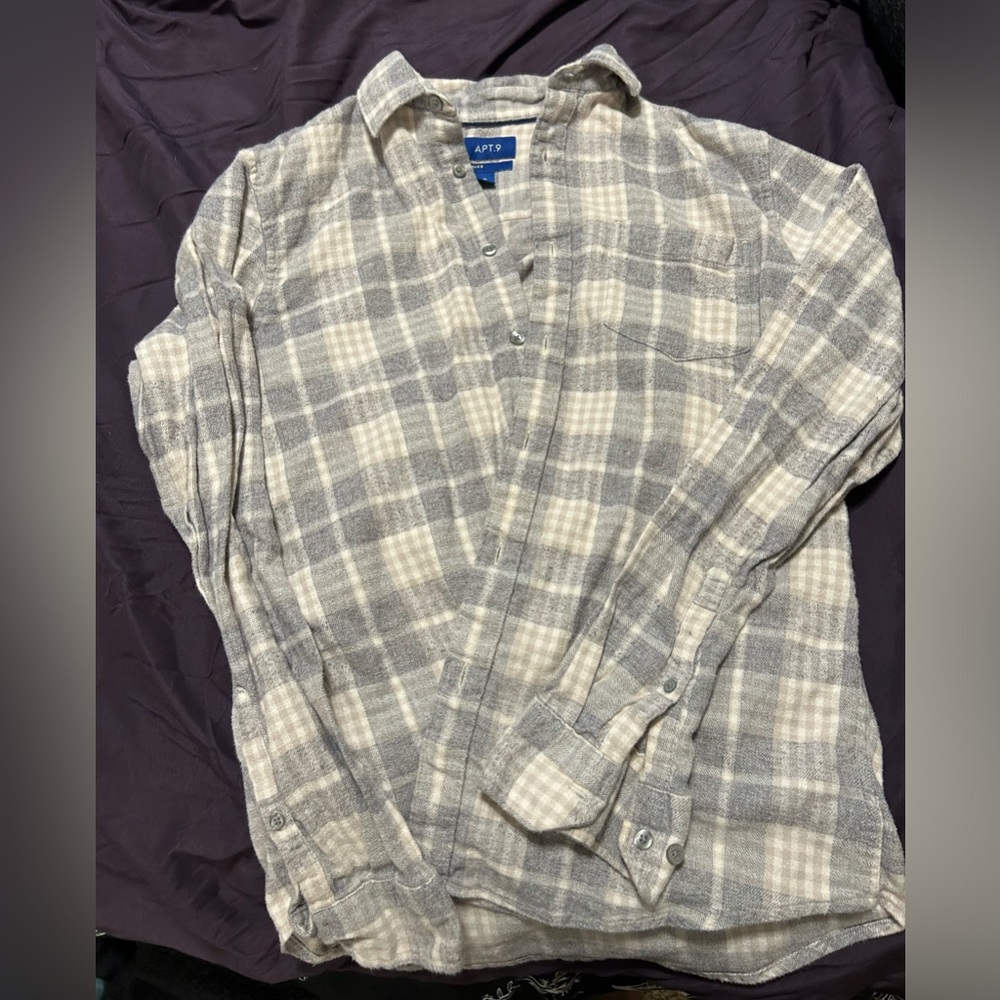 Grey and white flannel